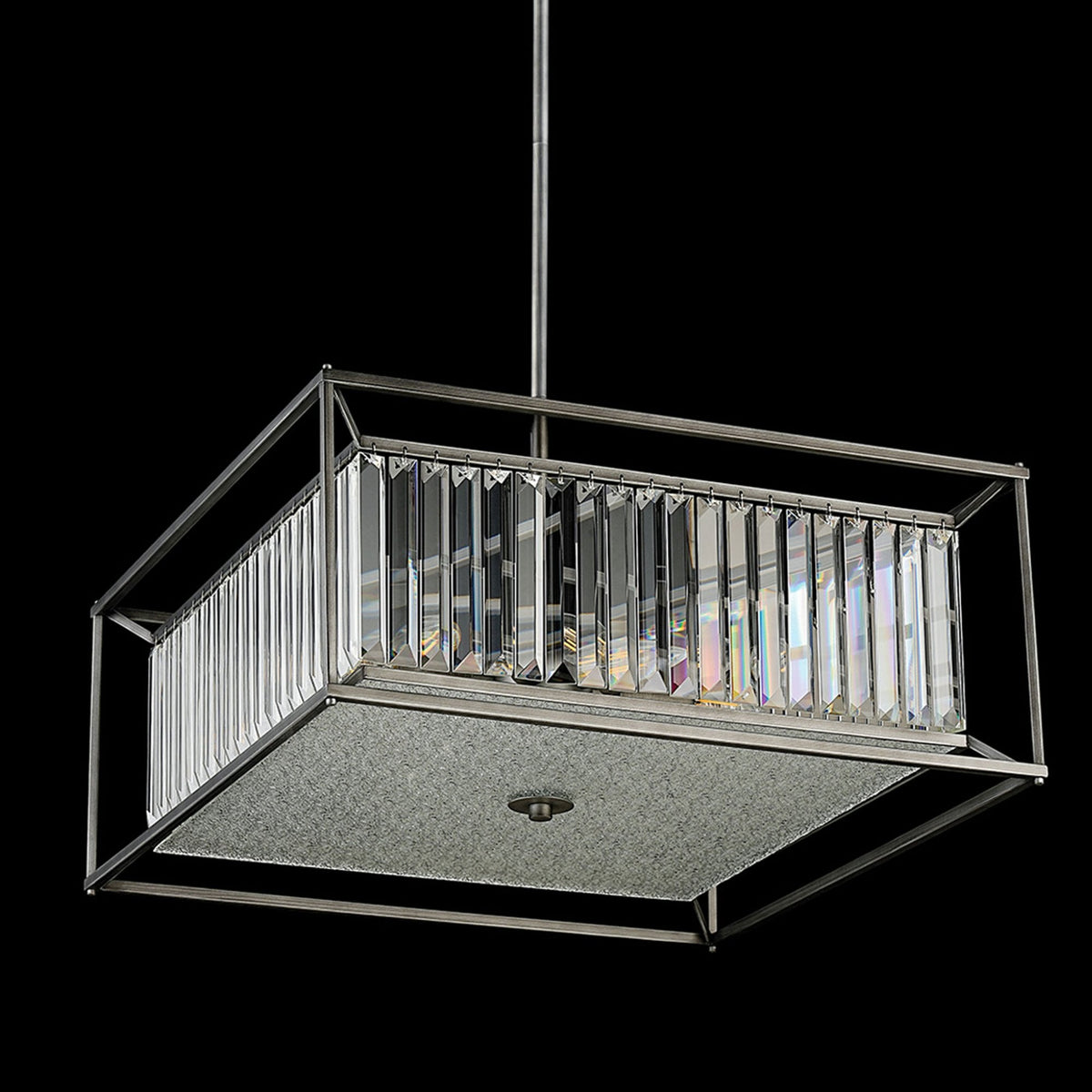 Ashbury Medium Pendant or Semi Flush Light in Pewter