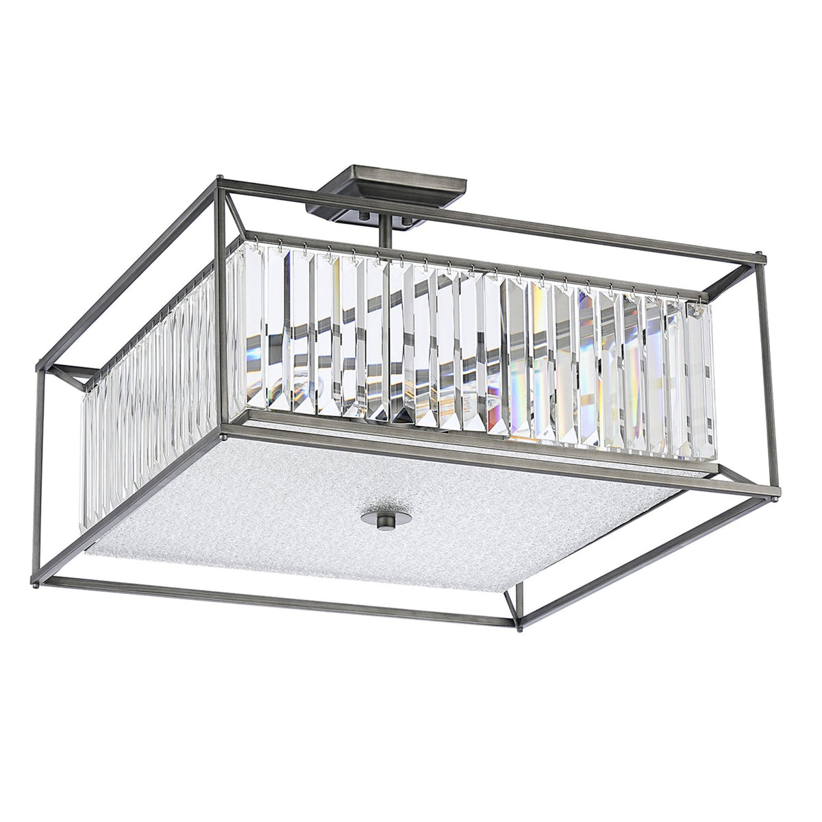 Ashbury Medium Pendant or Semi Flush Light in Pewter