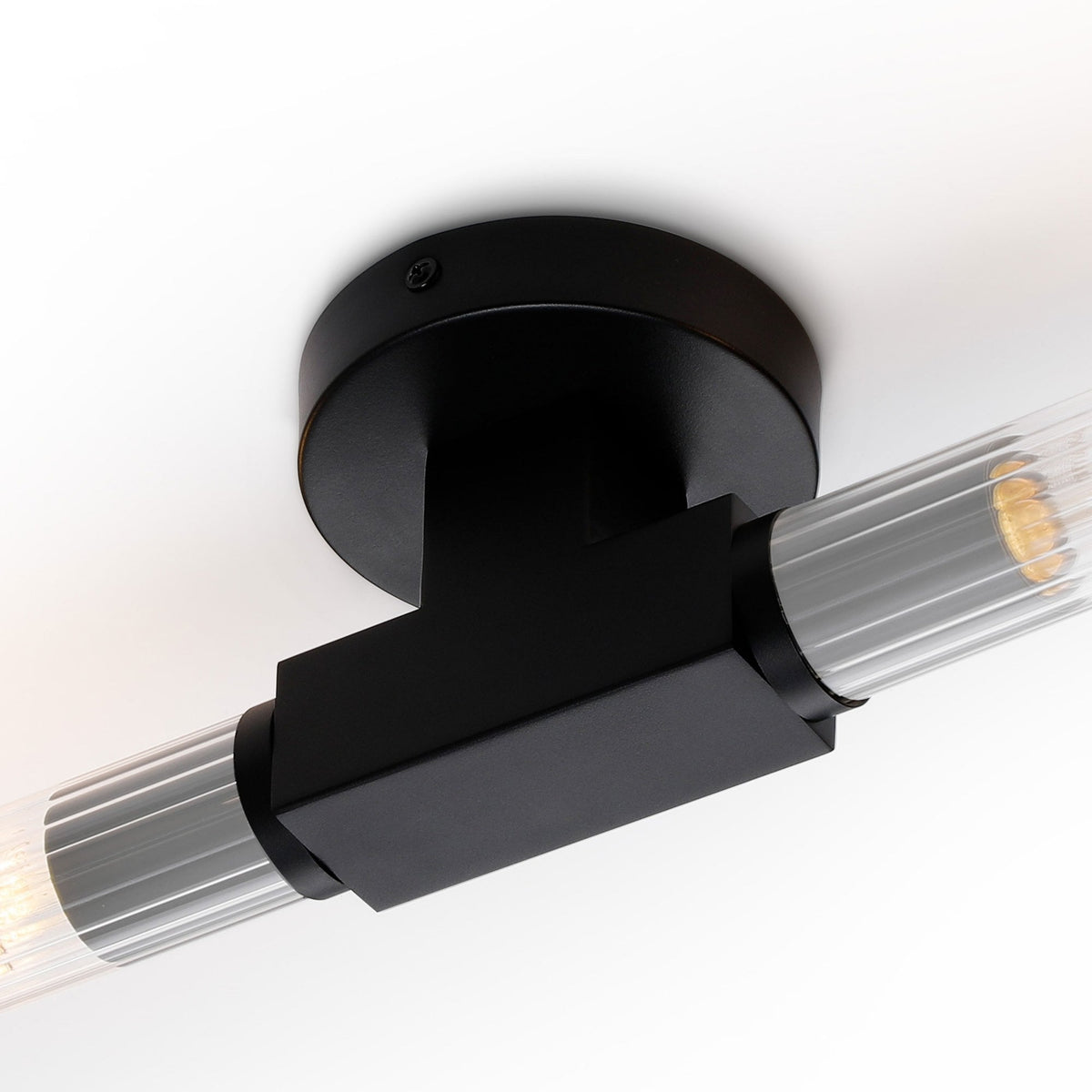 Ashill IP44 2 Lamp Bathroom Wall or Ceiling Light in Satin Black