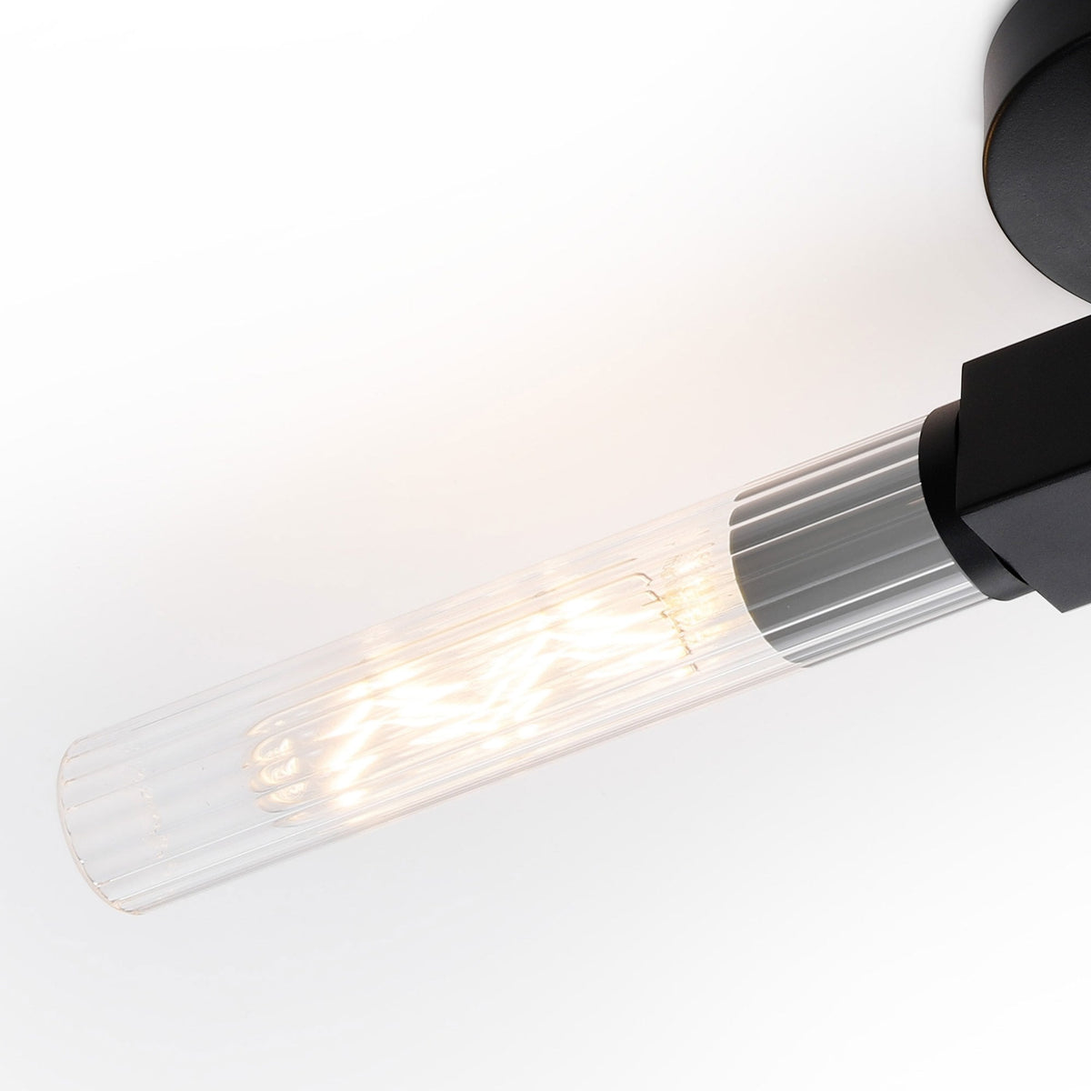 Ashill IP44 2 Lamp Bathroom Wall or Ceiling Light in Satin Black