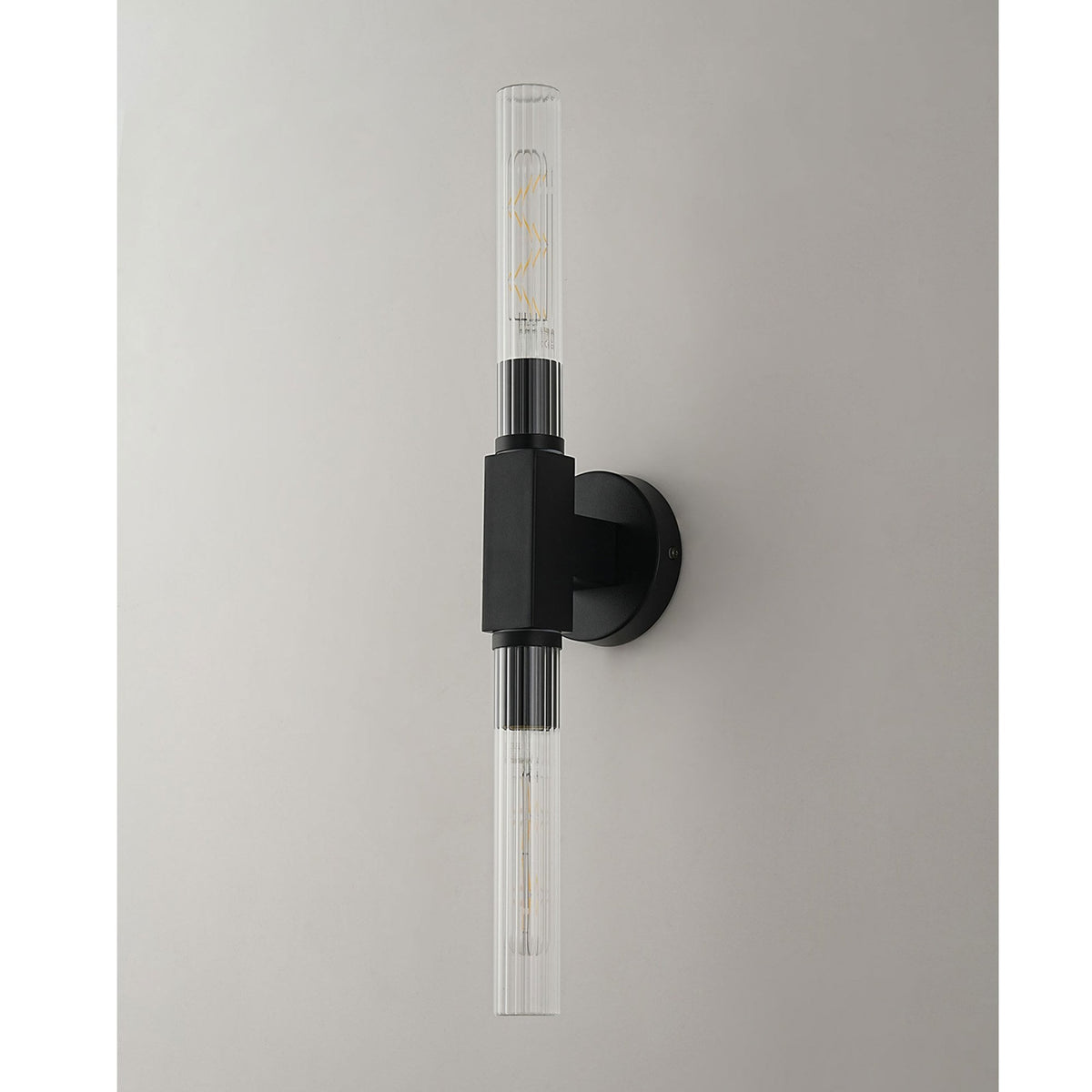Ashill IP44 2 Lamp Bathroom Wall or Ceiling Light in Satin Black