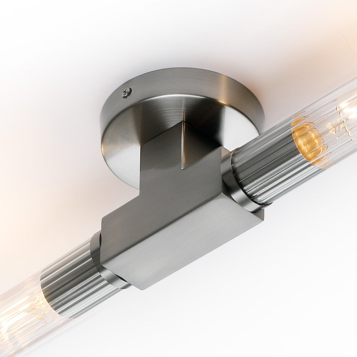 Ashill IP44 2 Lamp Bathroom Wall or Ceiling Light in Satin Nickel