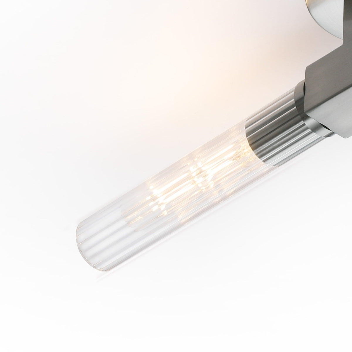 Ashill IP44 2 Lamp Bathroom Wall or Ceiling Light in Satin Nickel