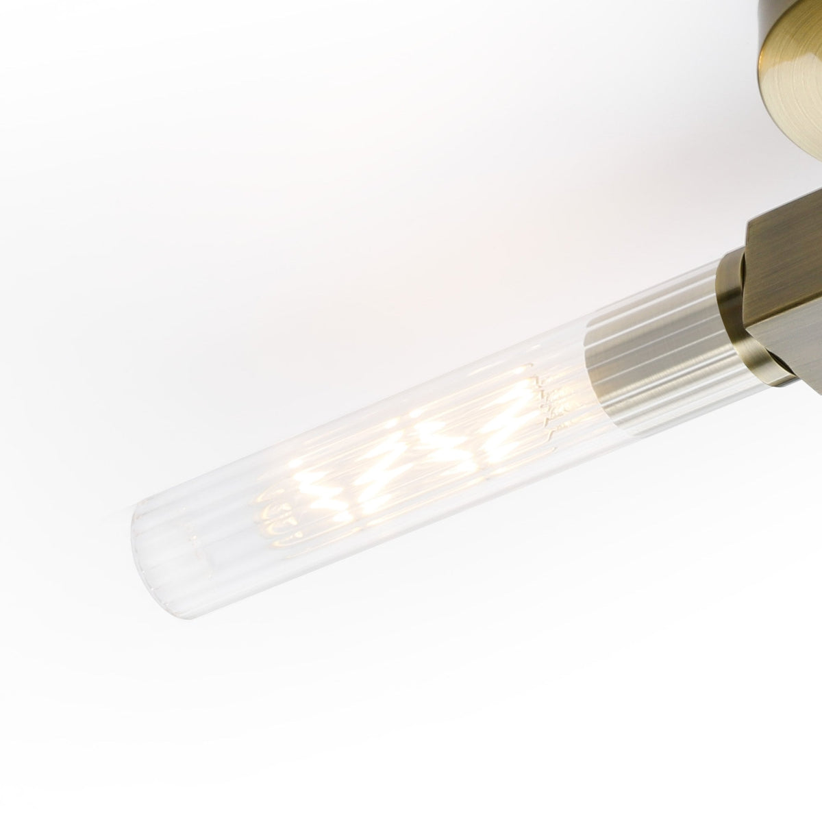 Ashill IP44 2 Lamp Bathroom Wall or Ceiling Light in Antique Brass