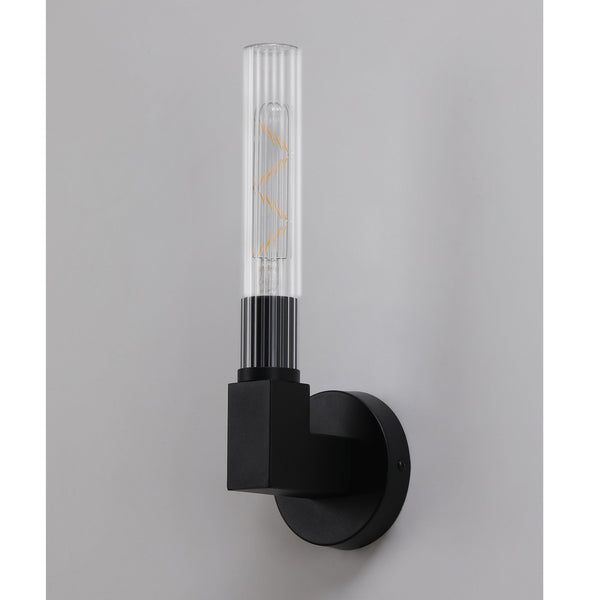 Ashill IP44 Bathroom Wall Light in Satin Black