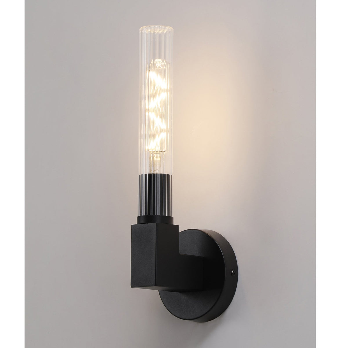 Ashill IP44 Bathroom Wall Light in Satin Black