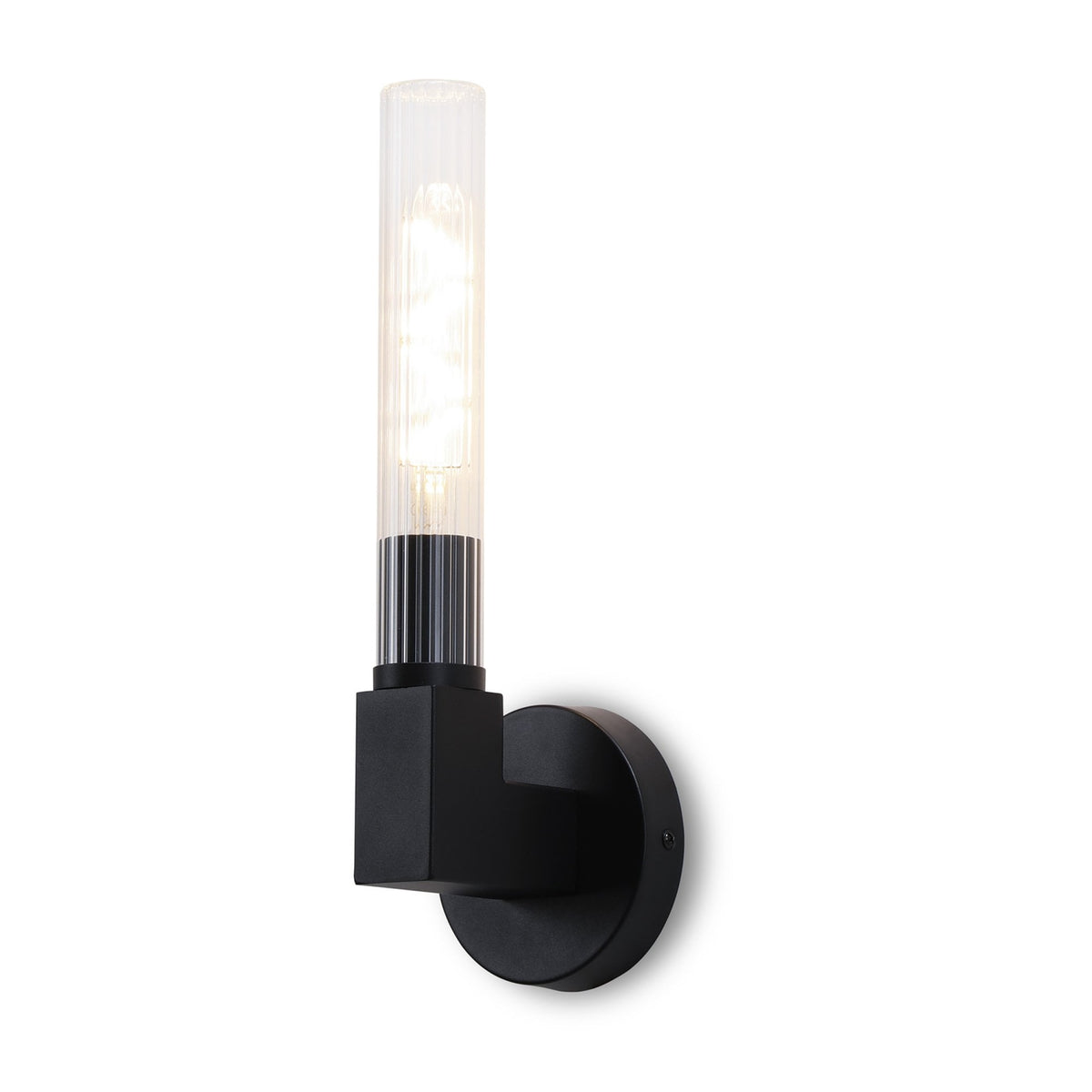 Ashill IP44 Bathroom Wall Light in Satin Black by Lumiere