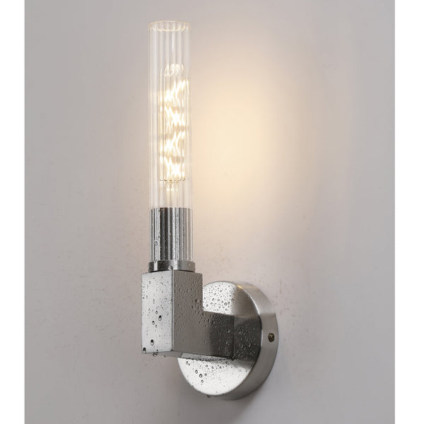 Ashill IP44 Bathroom Wall Light in Satin Nickel