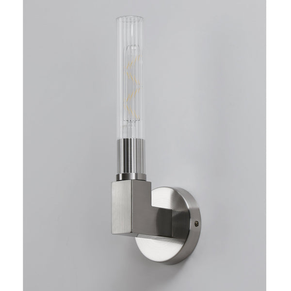 Ashill IP44 Bathroom Wall Light in Satin Nickel