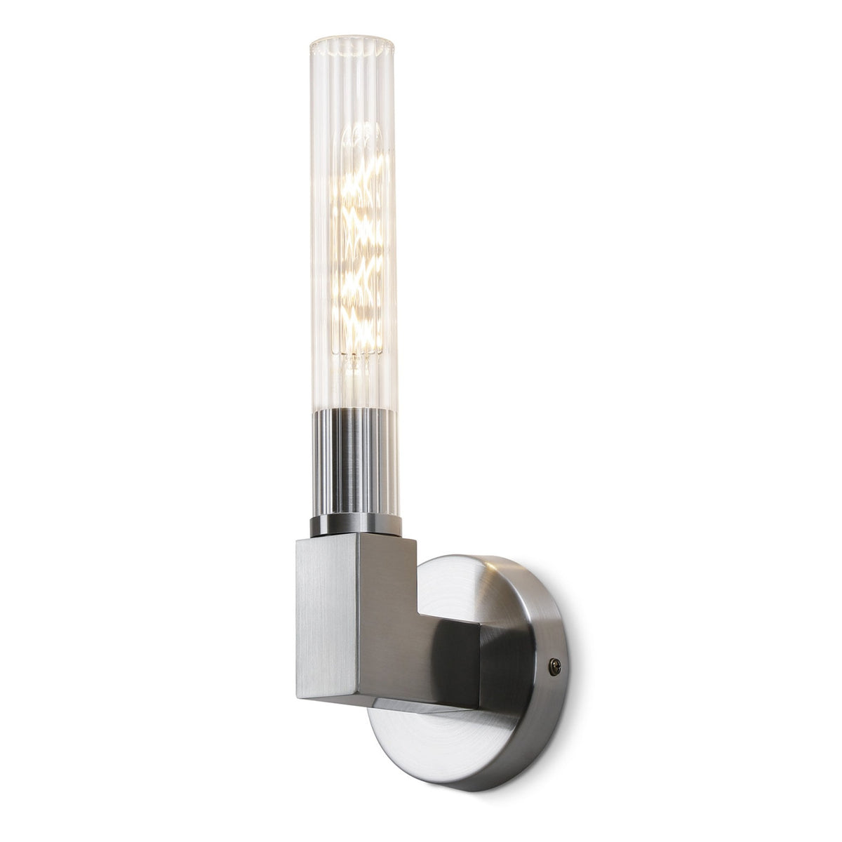 Ashill IP44 Bathroom Wall Light in Satin Nickel