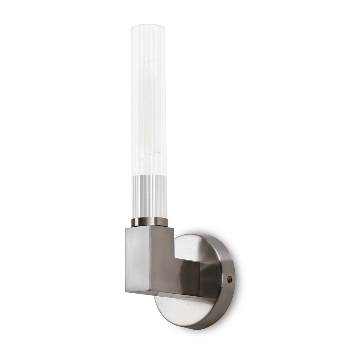 Ashill IP44 Bathroom Wall Light in Satin Nickel