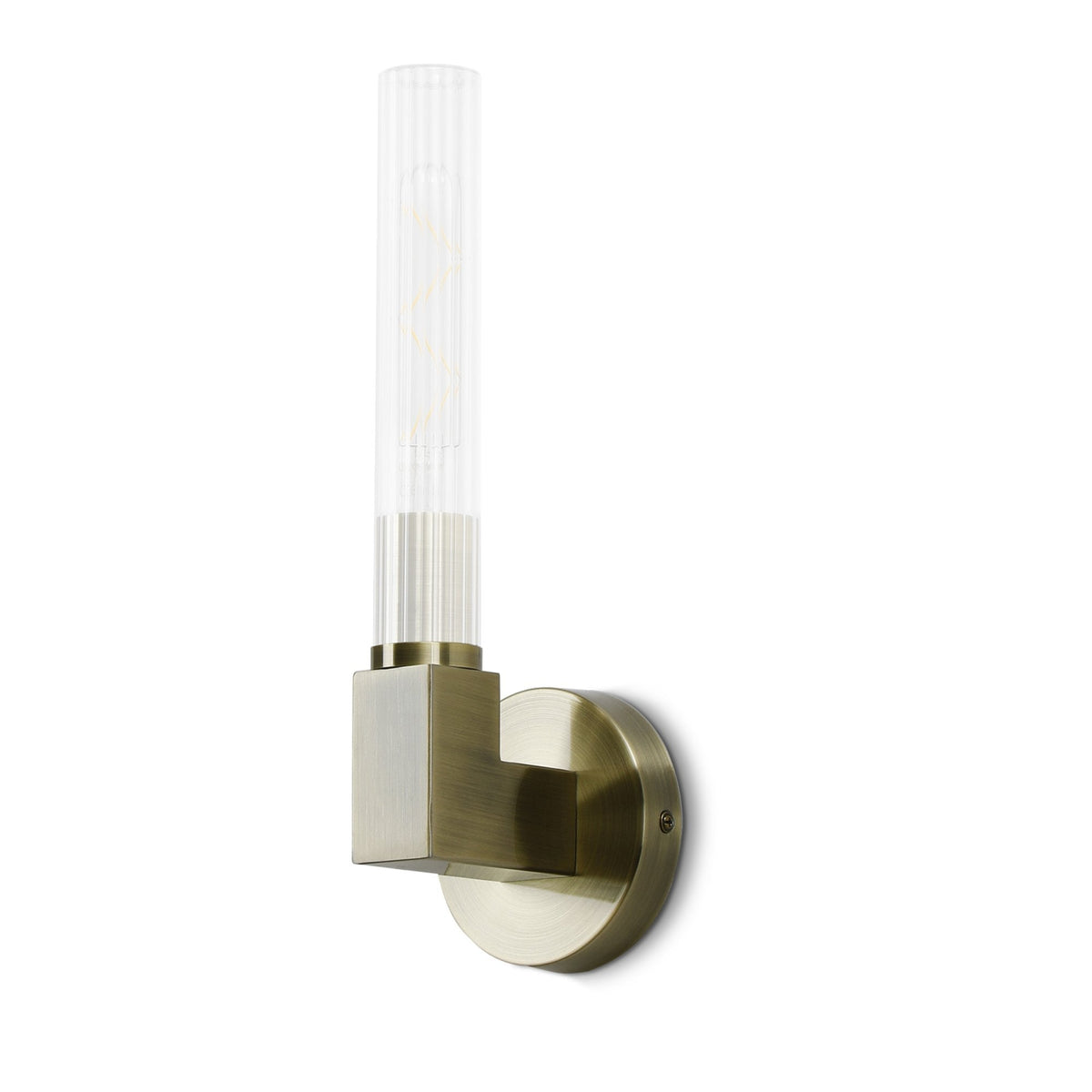 Ashill IP44 Bathroom Wall Light in Antique Brass