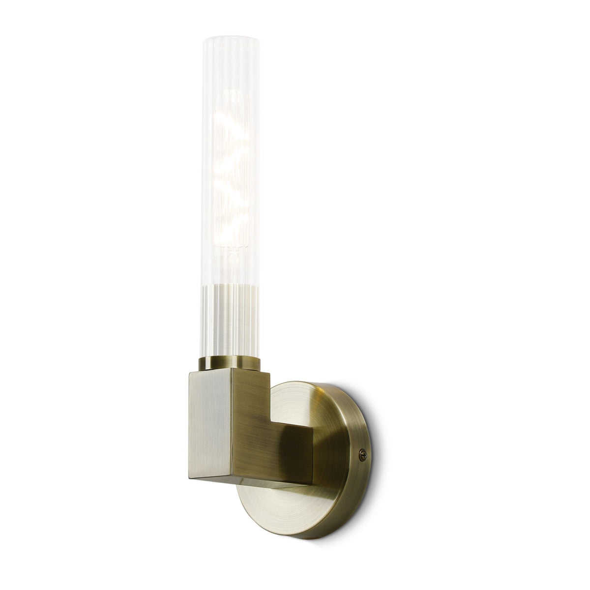 Ashill IP44 Bathroom Wall Light in Antique Brass