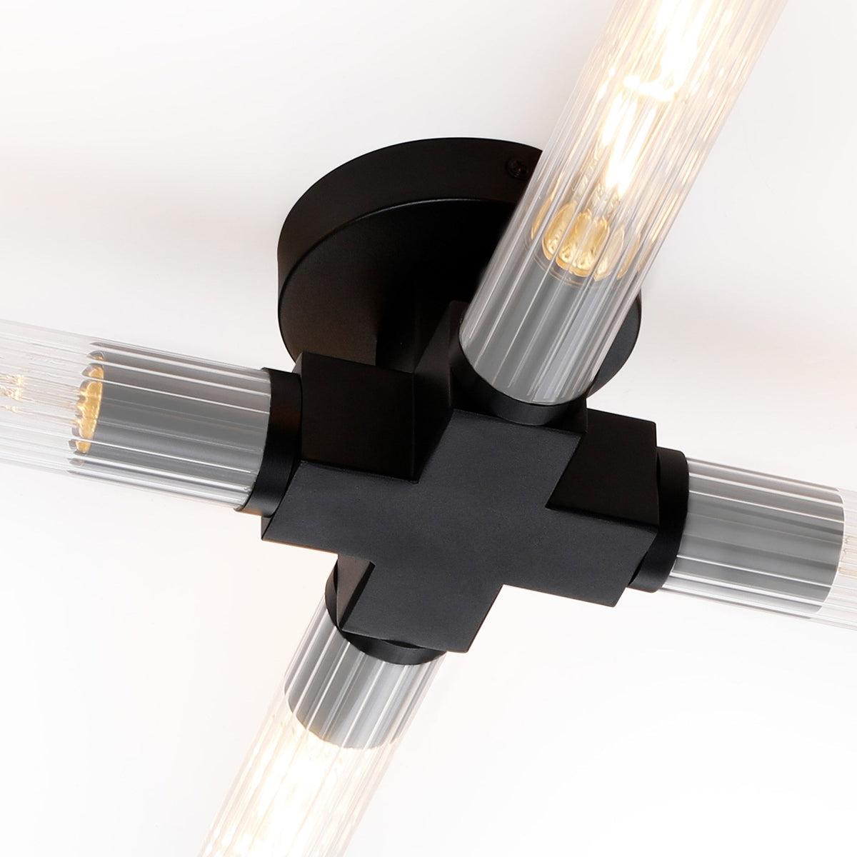 Ashill IP44 4 Lamp Bathroom Ceiling Light in Satin Black