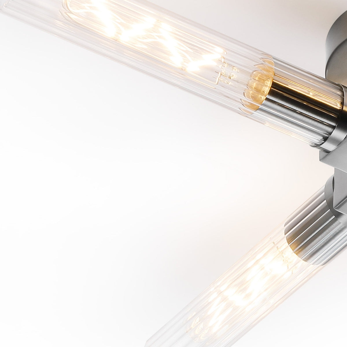 Ashill IP44 4 Lamp Bathroom Ceiling Light in Satin Nickel