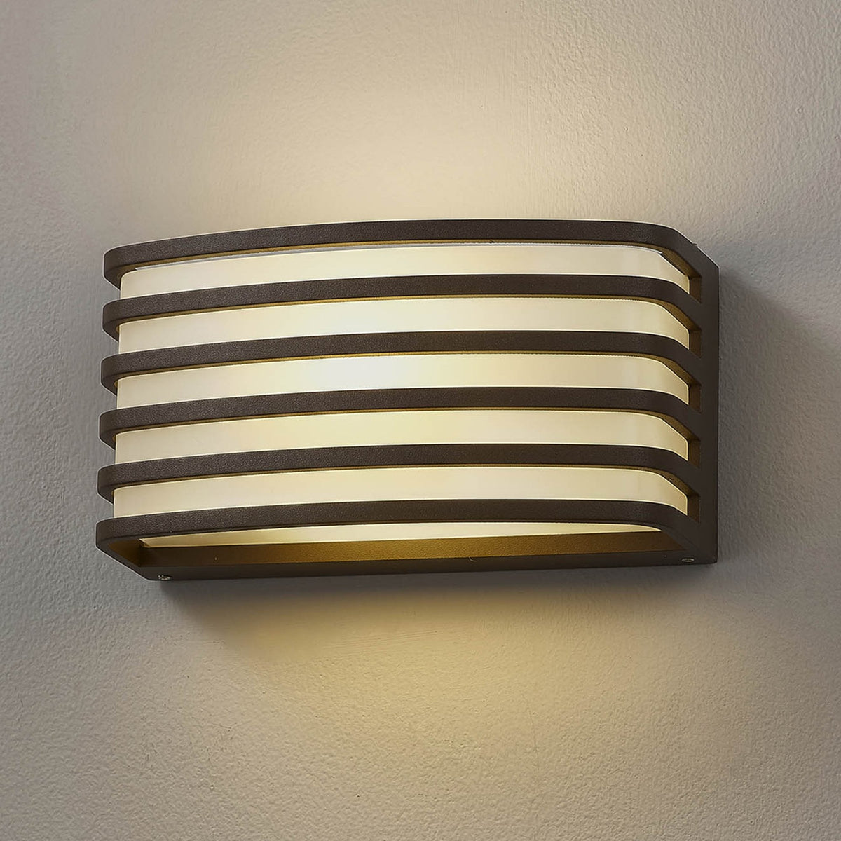 Babeny IP54 Exterior Wall Light in Matt Brown