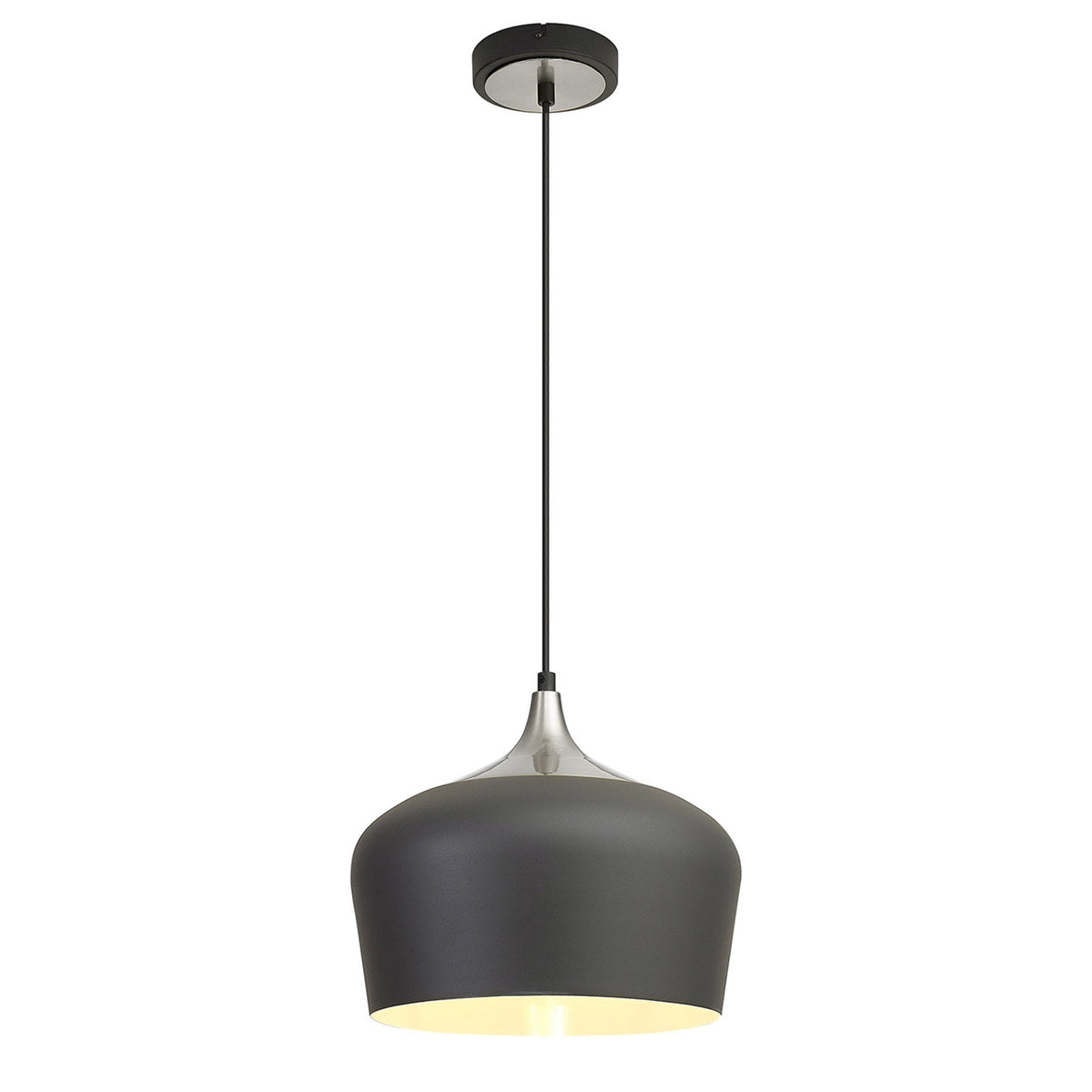 Dartington Pendant in Anthracite with Satin Nickel Detail