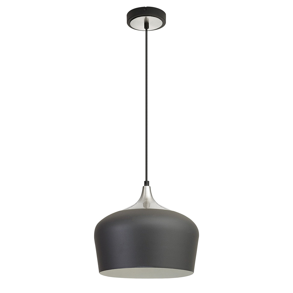 Dartington Pendant in Anthracite with Satin Nickel Detail