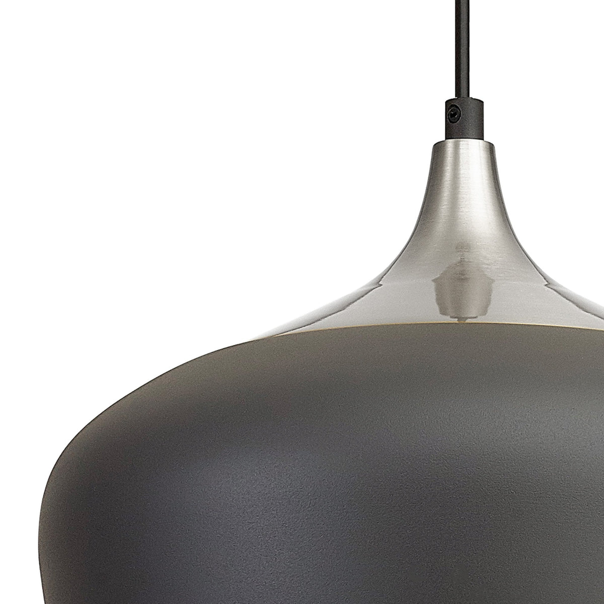 Dartington Pendant in Anthracite with Satin Nickel Detail