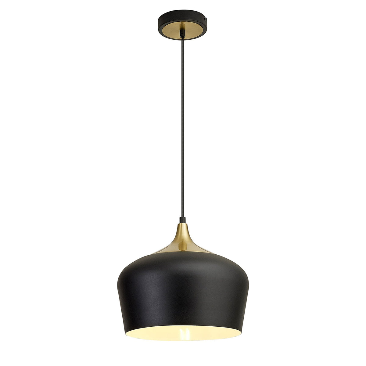 Dartington Pendant in Black with Gold Detail