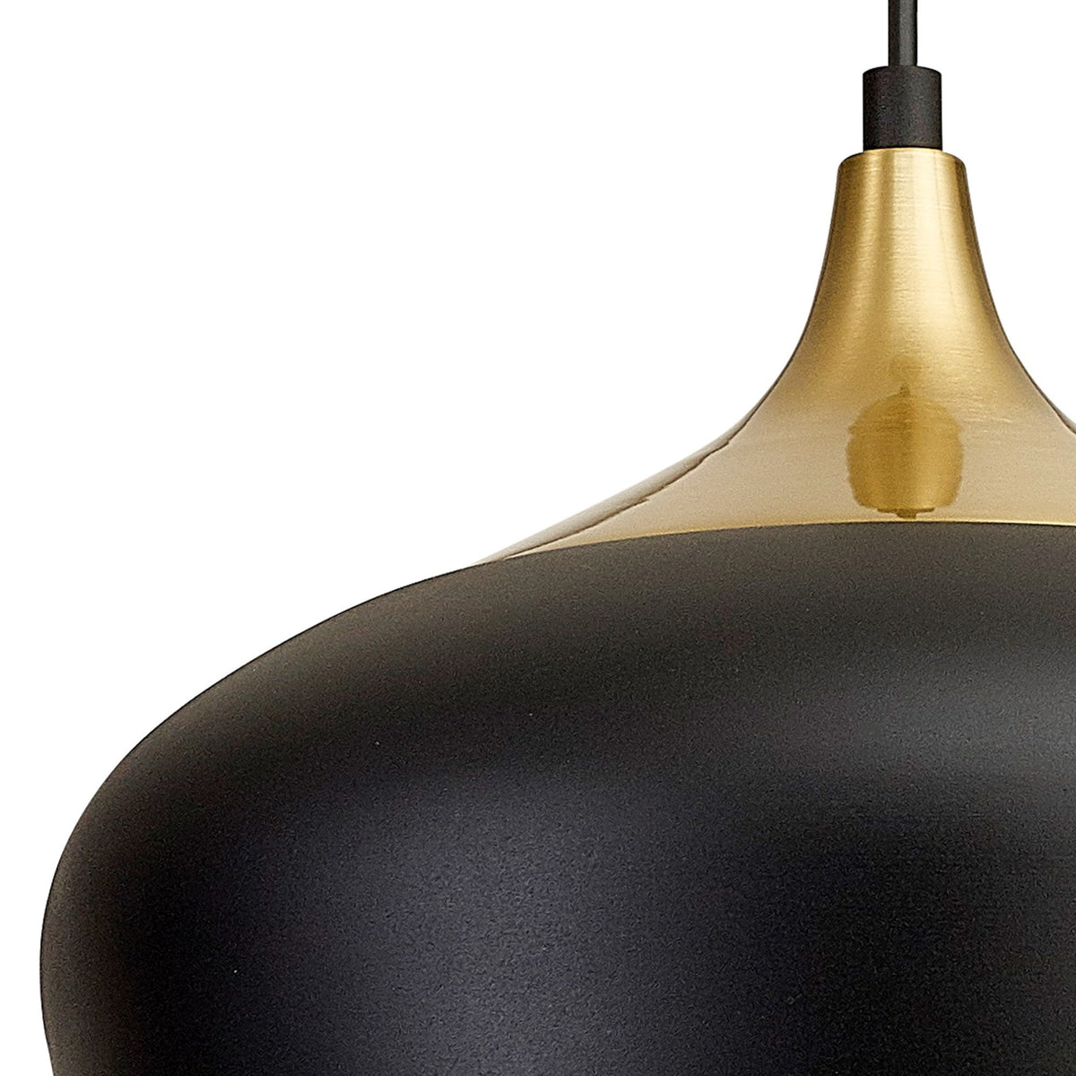 Dartington Pendant in Black with Gold Detail