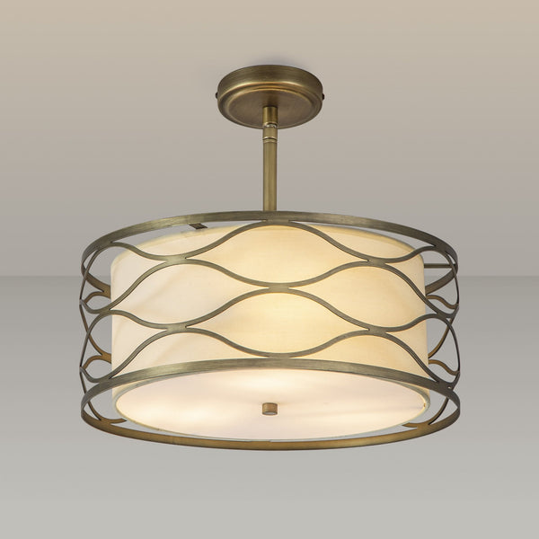 Cotleigh 610mm Pendant Convertible to Semi Flush Light in Aged Gold