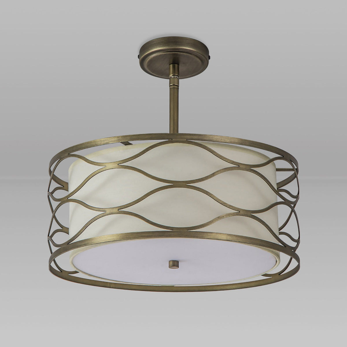 Cotleigh 610mm Pendant Convertible to Semi Flush Light in Aged Gold