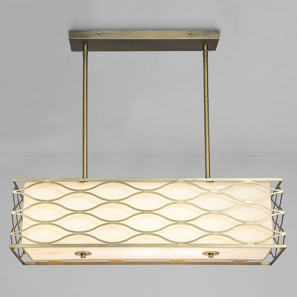 Cotleigh Rectangle Pendant Convertible to Semi Flush Light in Aged Gold
