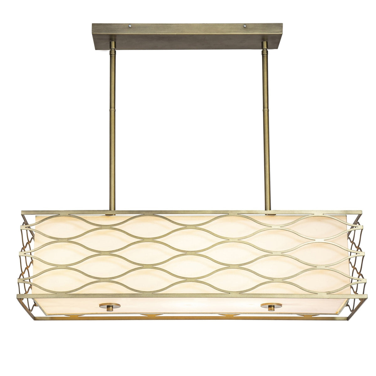 Cotleigh Rectangle Pendant Convertible to Semi Flush Light in Aged Gold