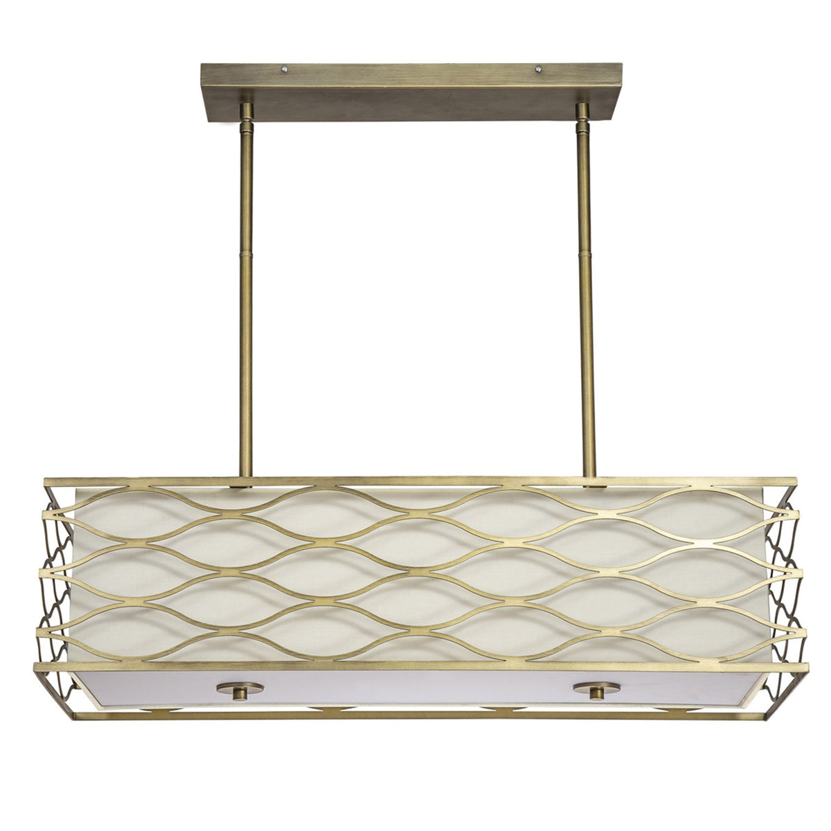 Cotleigh Rectangle Pendant Convertible to Semi Flush Light in Aged Gold