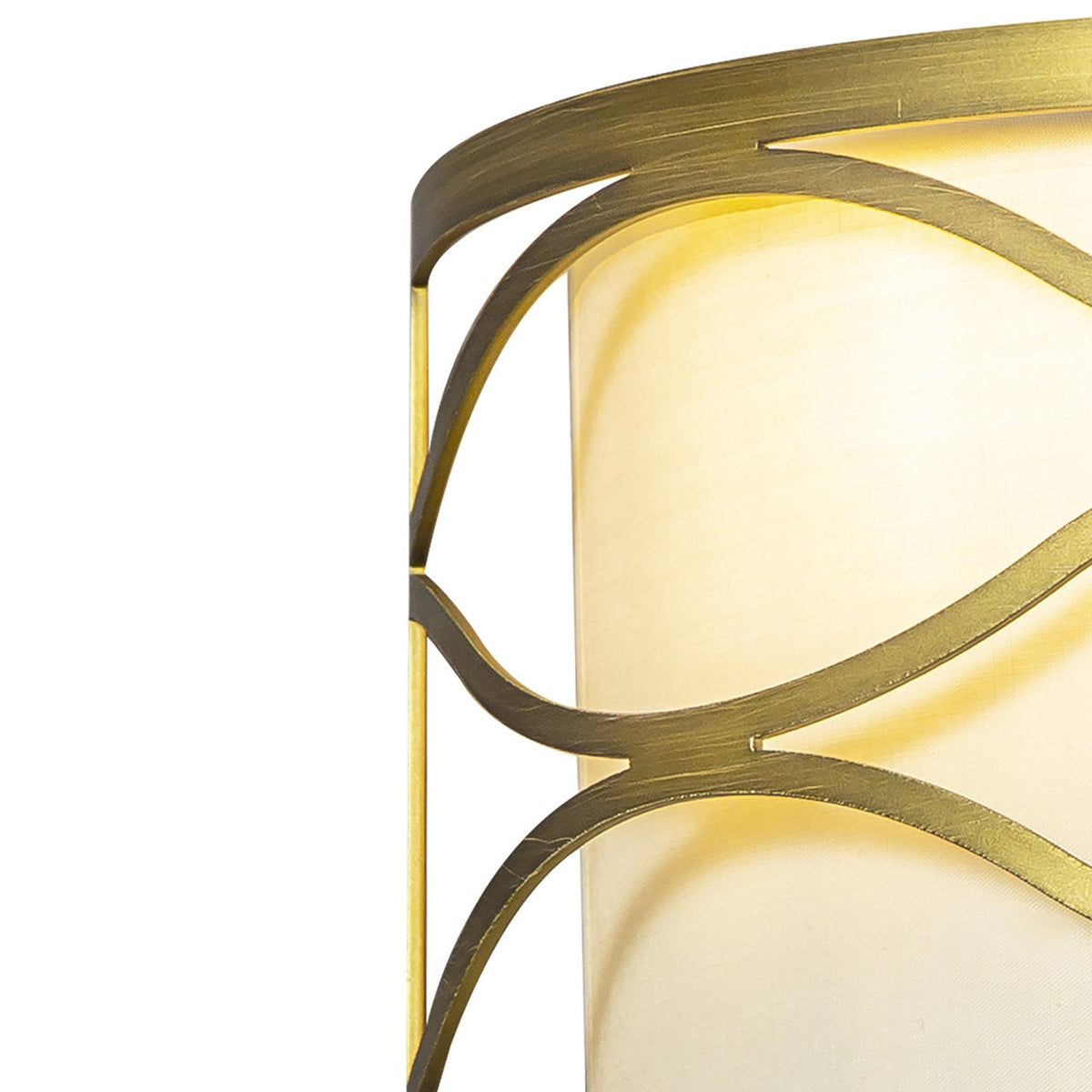 Cotleigh Wall Light in Aged Gold & Cream Fabric Shade