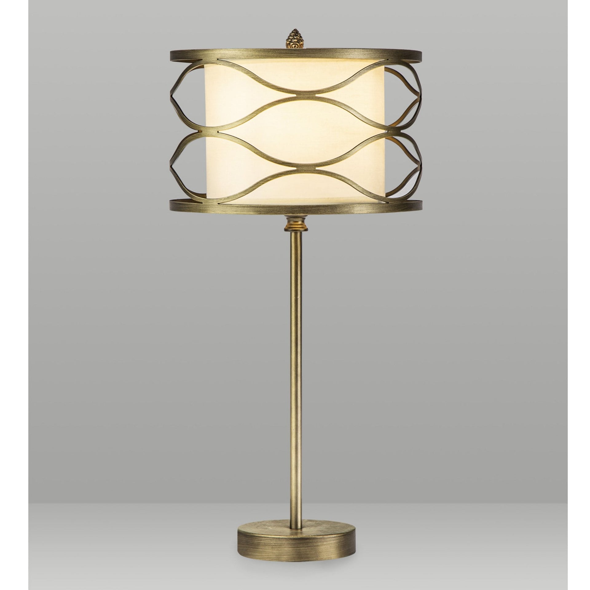 Cotleigh Table Lamp Aged Gold & Fabric Shade