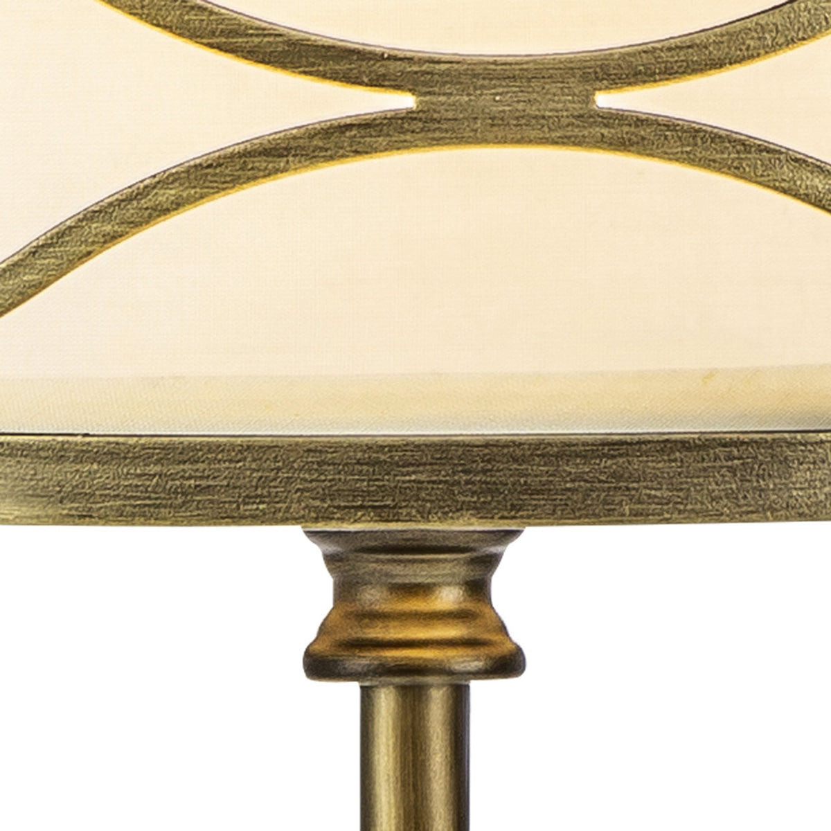 Cotleigh Table Lamp in Aged Gold & Cream Fabric Shade
