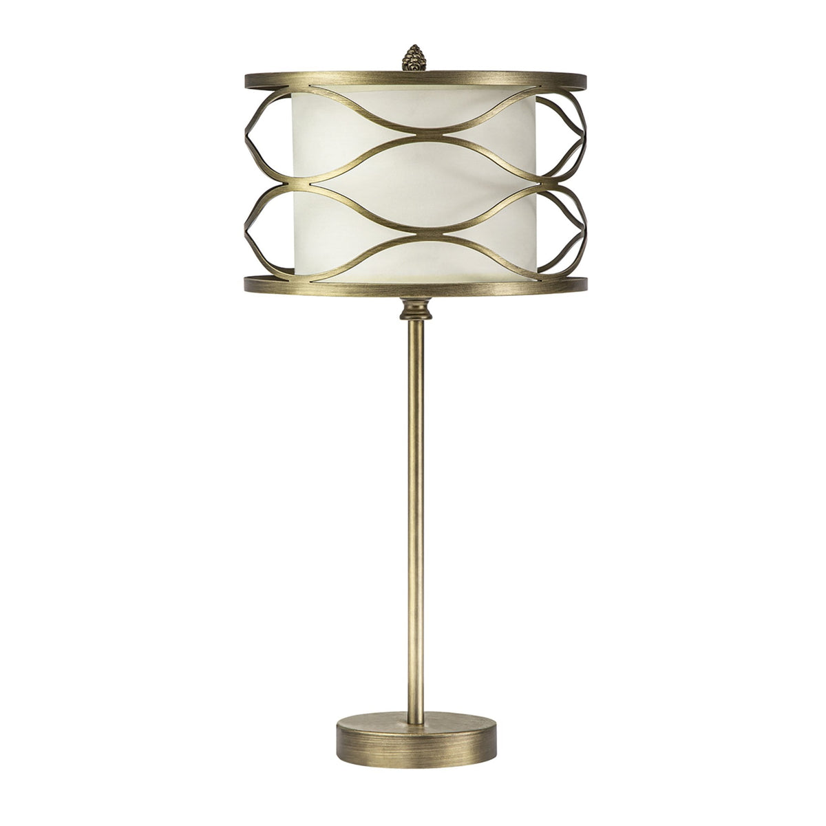 Cotleigh Table Lamp in Aged Gold & Cream Fabric Shade