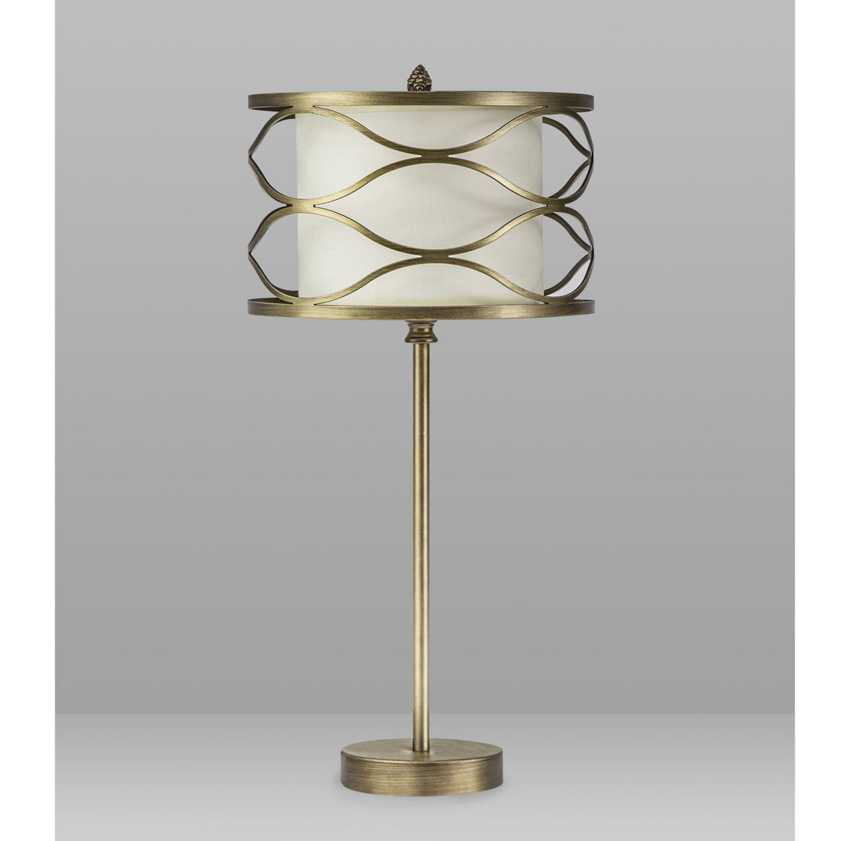 Cotleigh Table Lamp in Aged Gold & Cream Fabric Shade