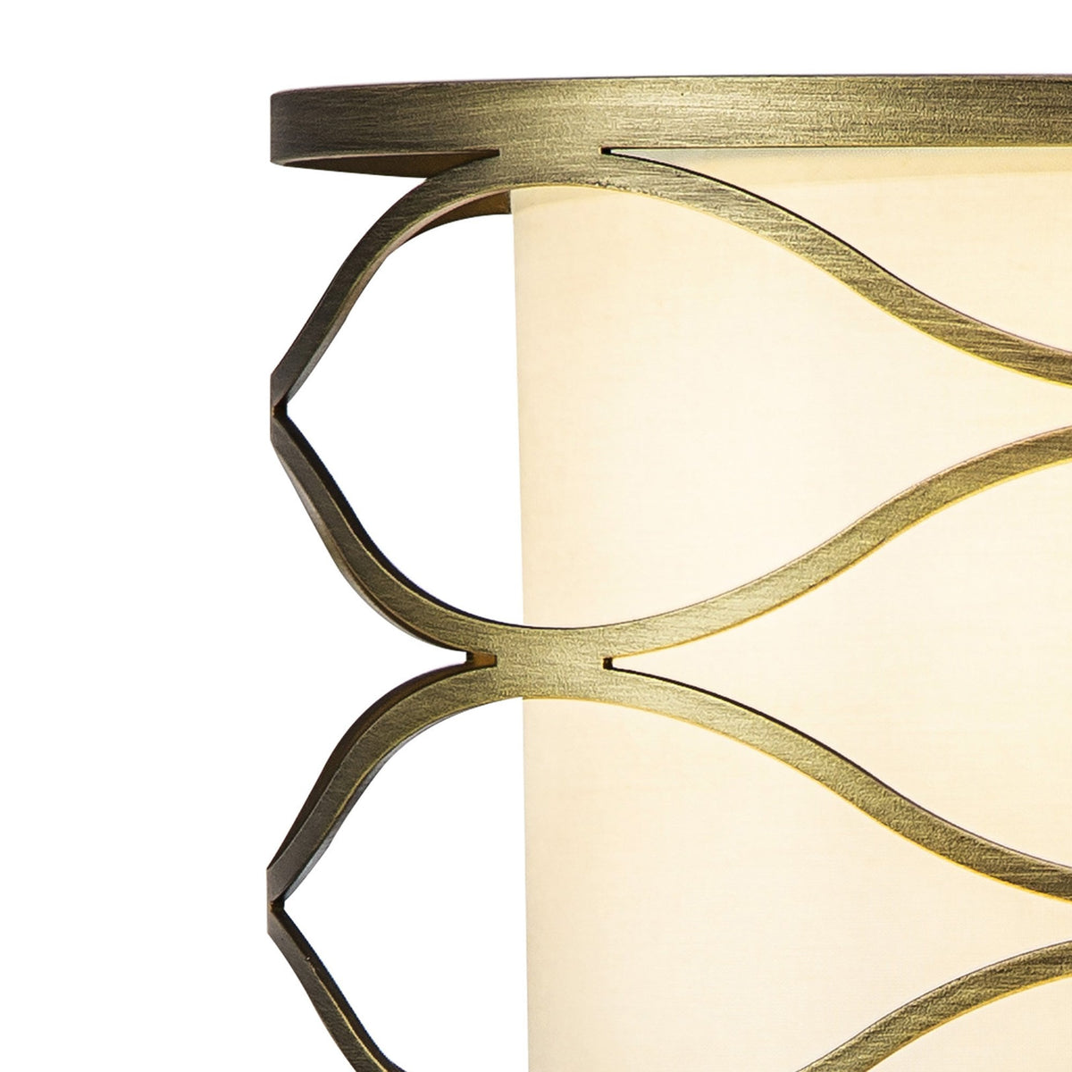 Cotleigh Table Lamp in Aged Gold & Cream Fabric Shade