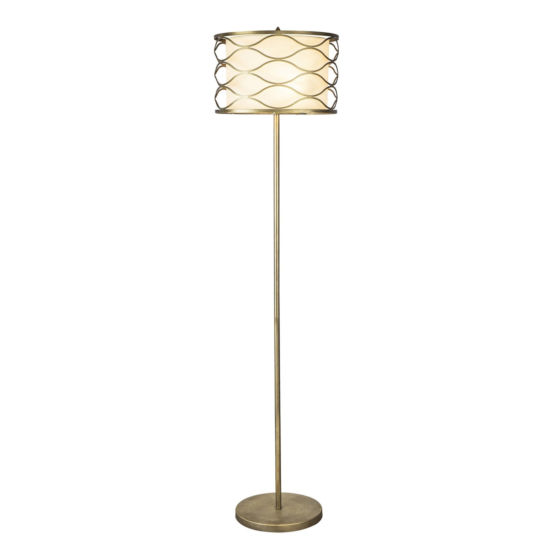 Cotleigh Floor Lamp Aged Gold & Fabric Shade