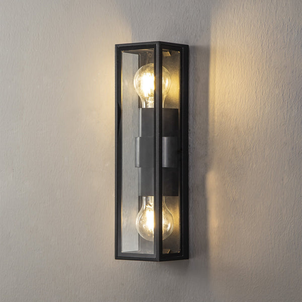 Honiton Twin Lamp IP65 Exterior Wall Light in Anthracite