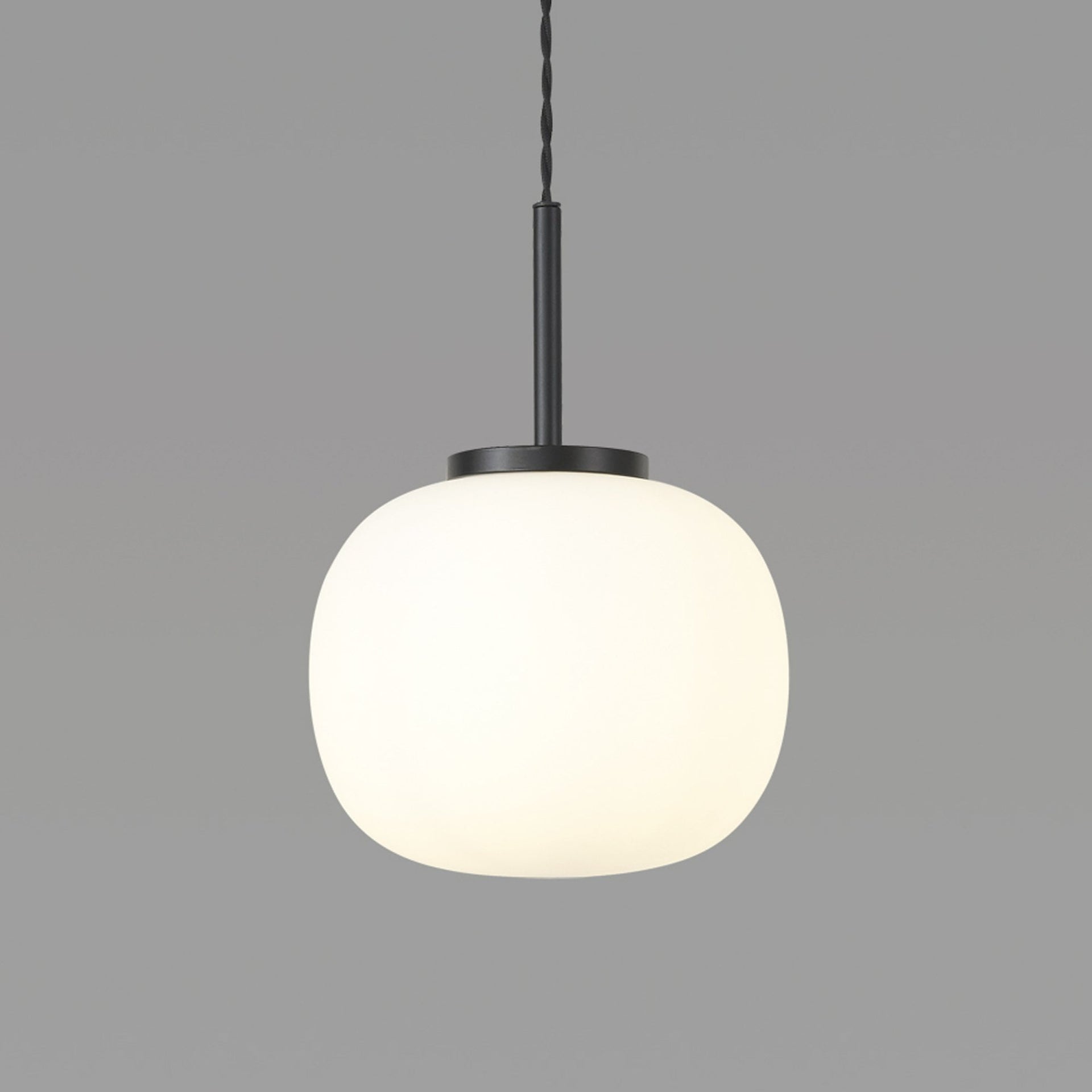 Milton Small Oval Ball Pendant Matt & Frosted White Shade