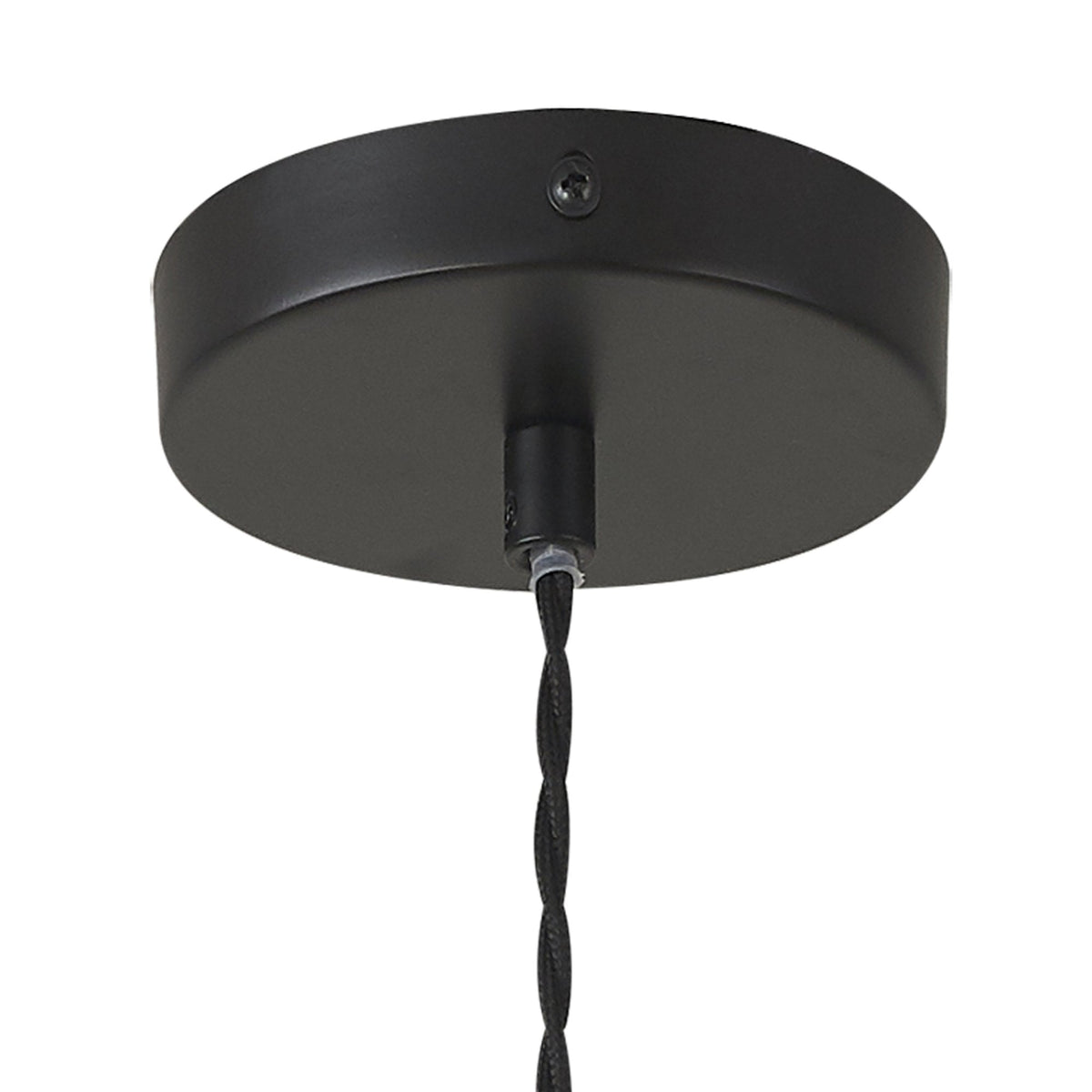 Milton Small Oval Ball Pendant in Matt Black & Frosted White Shade
