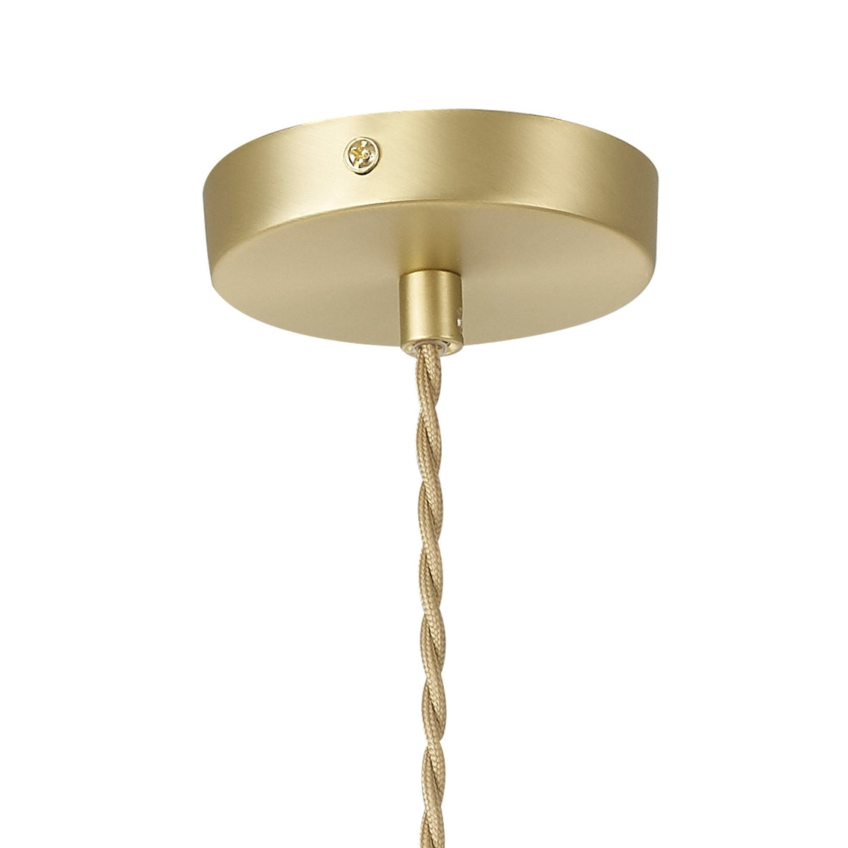 Milton Small Oval Ball Pendant in Satin Gold & Frosted White Shade