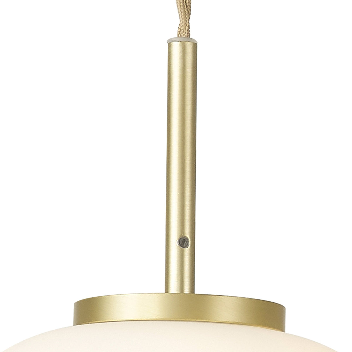 Milton Small Oval Ball Pendant in Satin Gold & Frosted White Shade