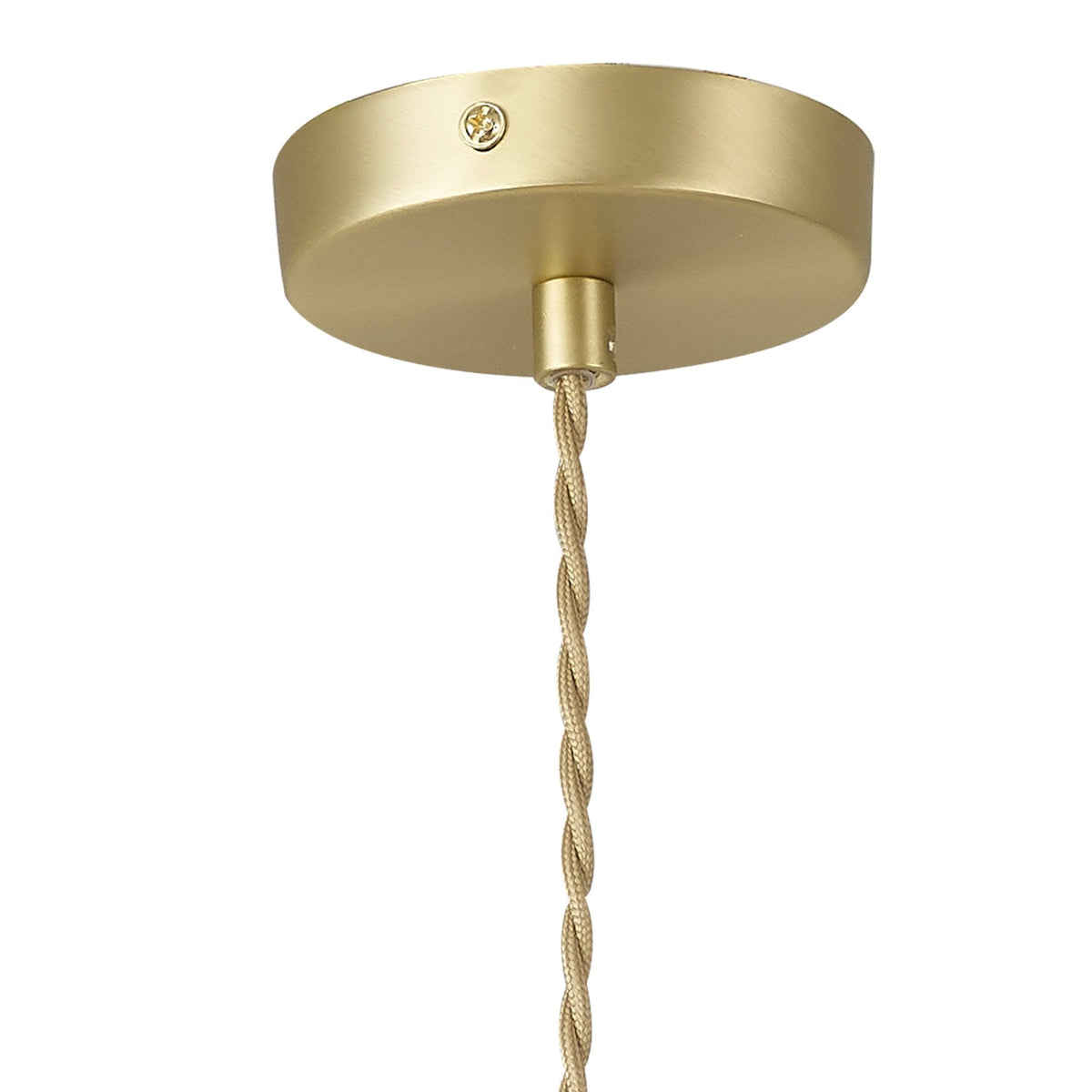 Milton Medium Oval Ball Pendant in Satin Gold & Frosted White Shade