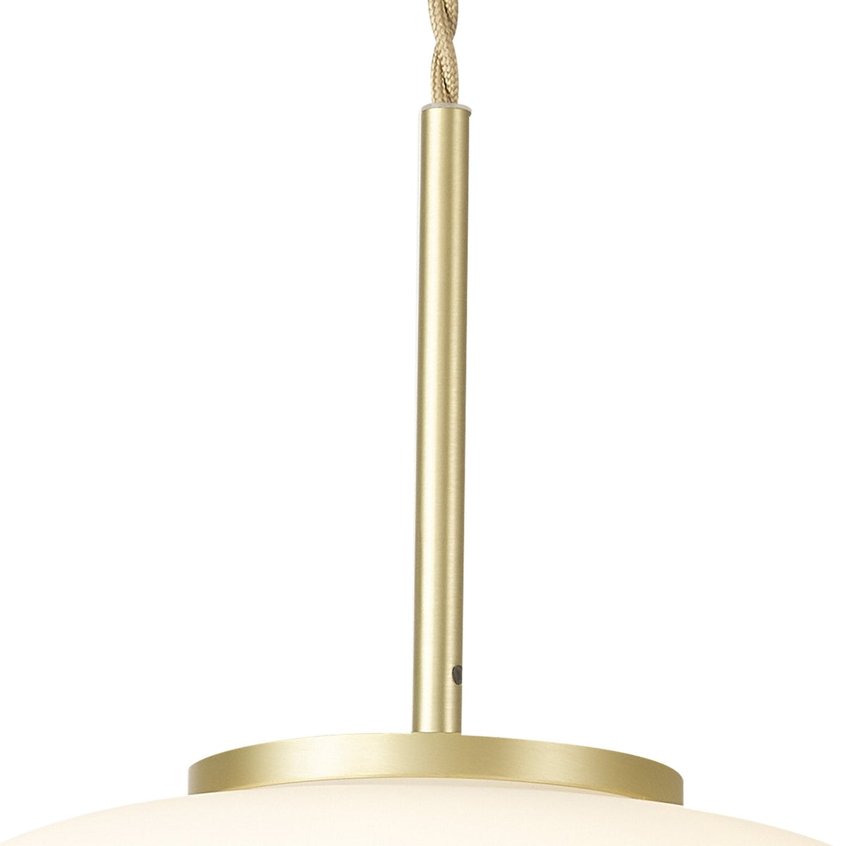 Milton Medium Oval Ball Pendant in Satin Gold & Frosted White Shade