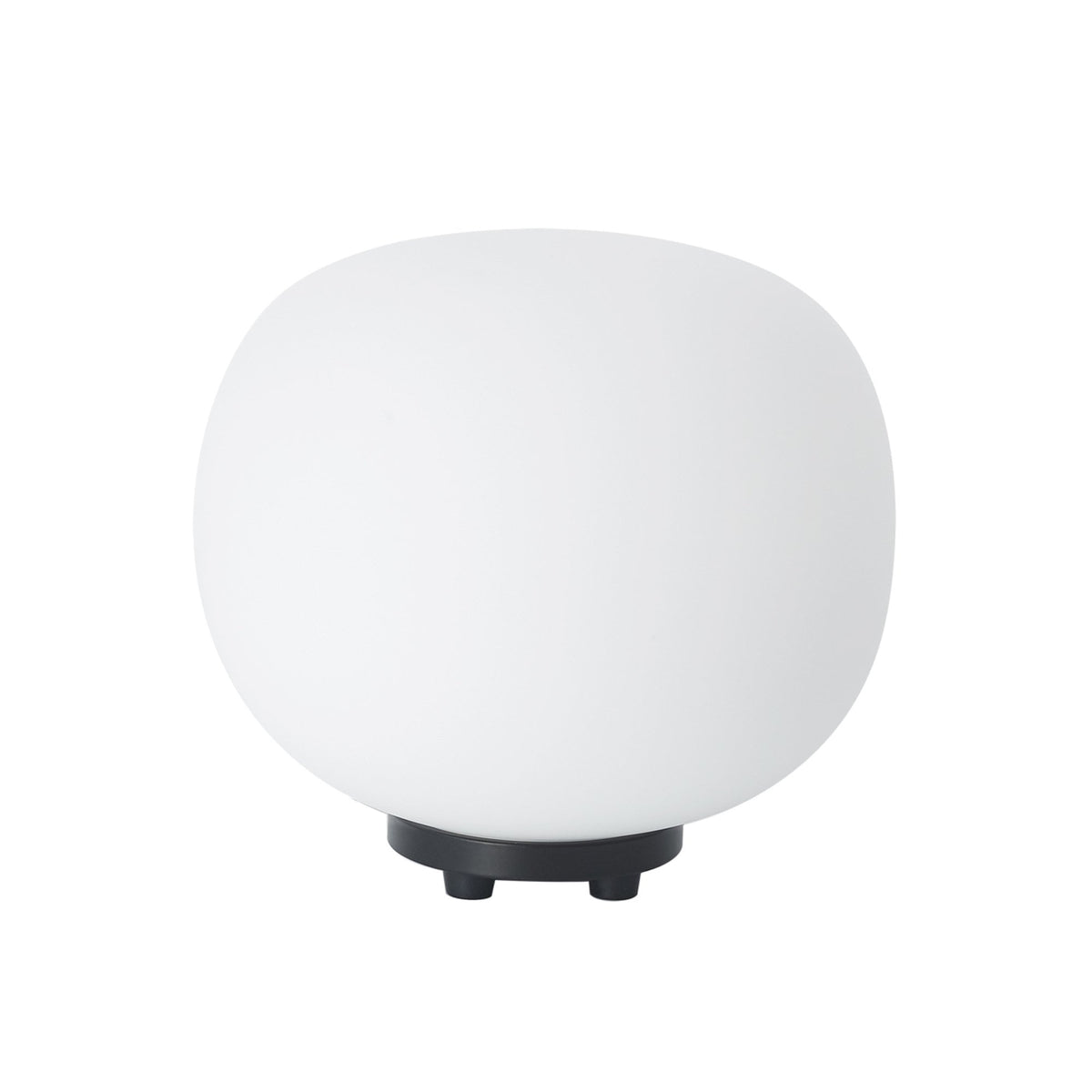 Milton Small Oval Ball Table Lamp in Matt Black & Frosted White Shade