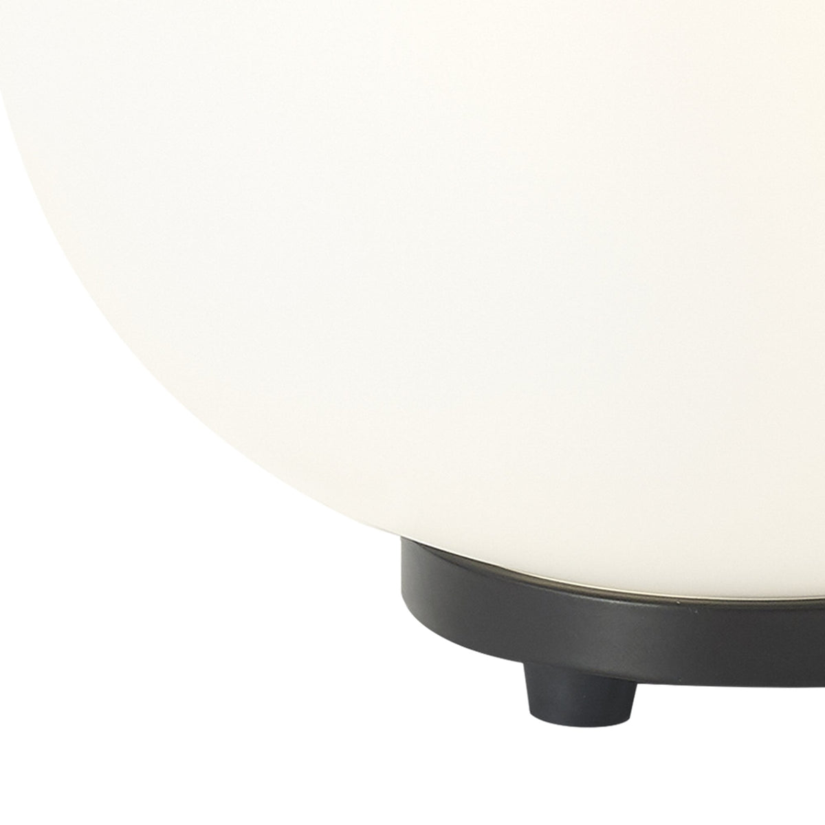 Milton Small Oval Ball Table Lamp in Matt Black & Frosted White Shade