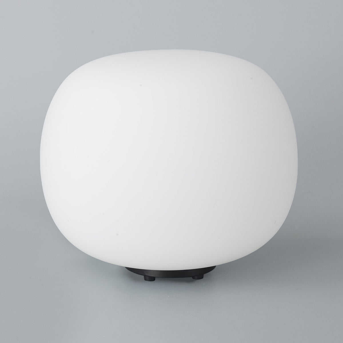 Milton Medium Oval Ball Table Lamp in Matt Black & Frosted White Shade
