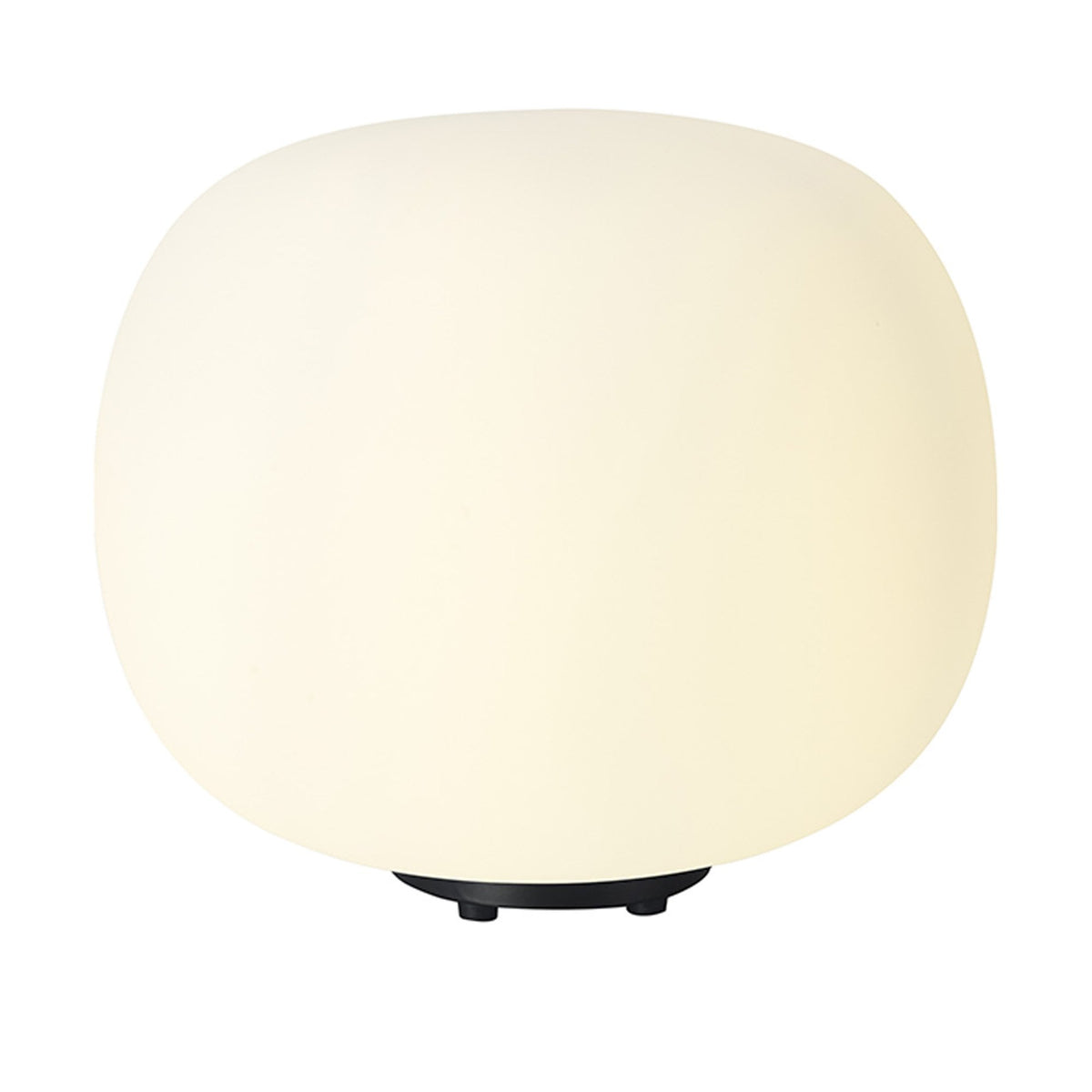 Milton Medium Oval Ball Table Lamp in Matt Black & Frosted White Shade