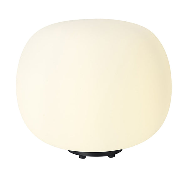 Lumiere Milton Medium Oval Ball Table Lamp in Matt Black & Frosted White Shade