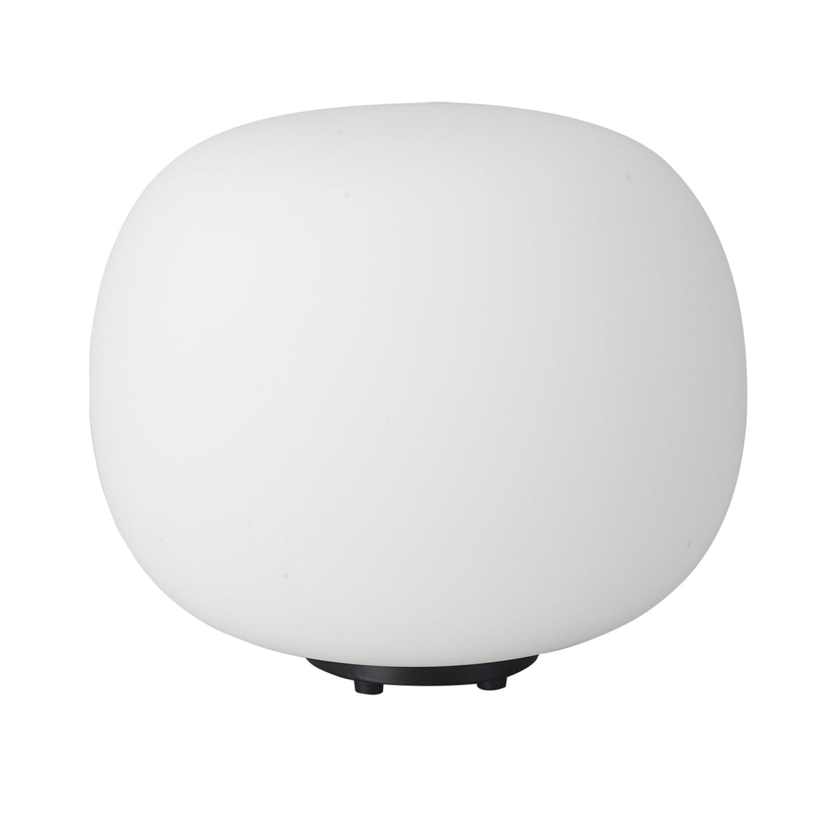 Milton Medium Oval Ball Table Lamp in Matt Black & Frosted White Shade